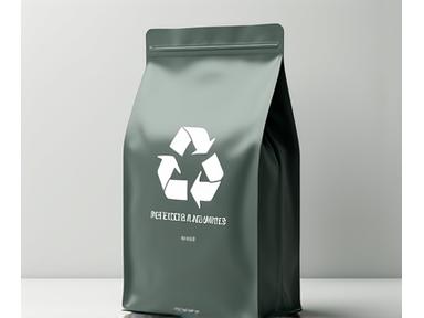 Recycelbare Tiernahrungsverpackung mit dem internationalen Recyclingsymbol und dem Hinweis 'bis zu 80% recyceltes Material'.